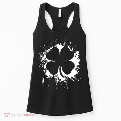Cloverleaf Trace Splatter St. Patrick's Day Women's Tank Top