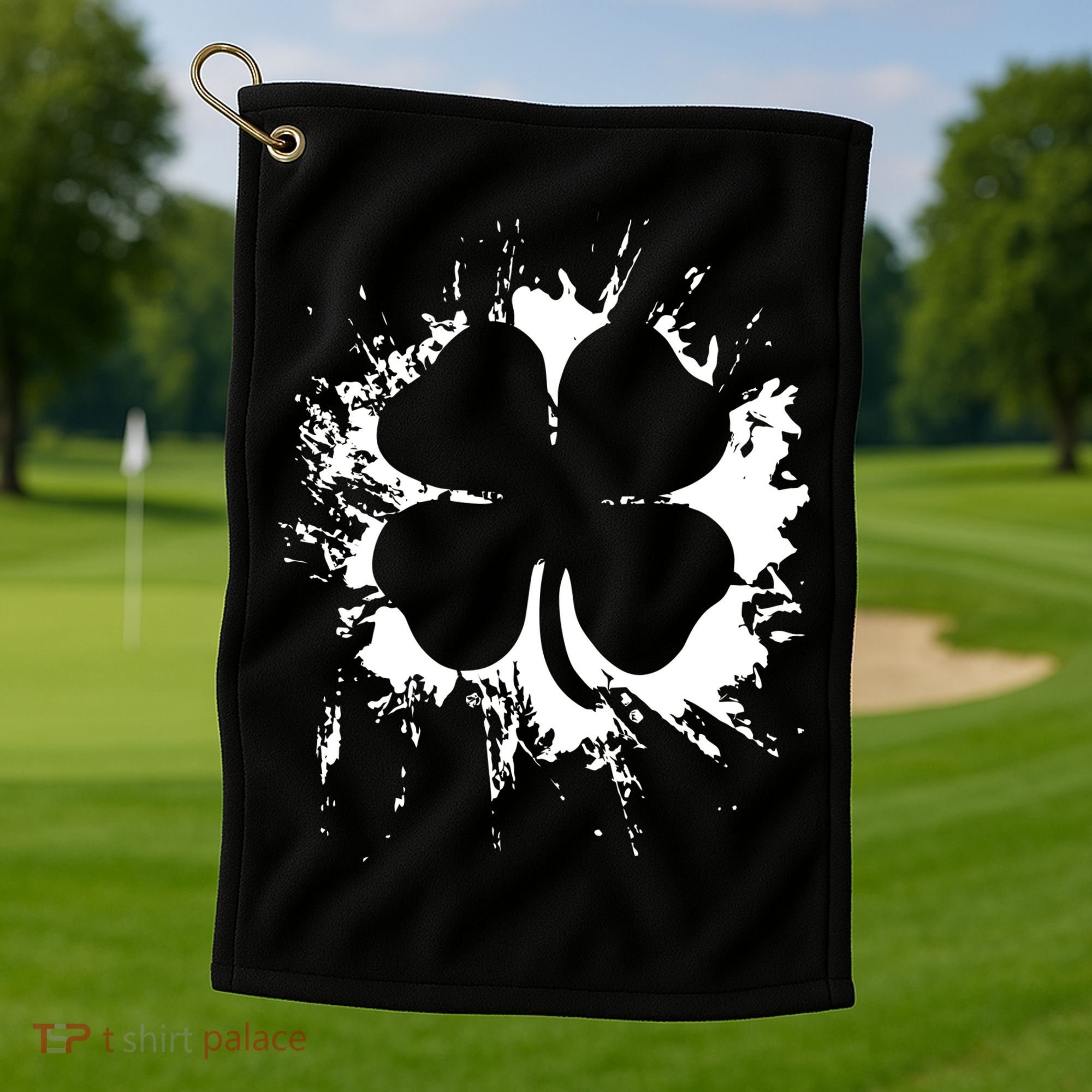 Cloverleaf Trace Splatter St. Patrick's Day Golf Towel