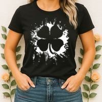 Cloverleaf Trace Splatter St. Patrick's Day Women's T-Shirt thumb 2