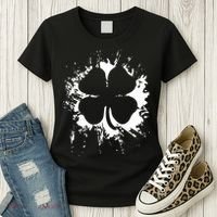 Cloverleaf Trace Splatter St. Patrick's Day Women's T-Shirt thumb 3