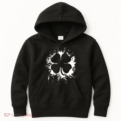 Cloverleaf Trace Splatter St. Patrick's Day Kids Hoodie