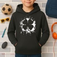 Cloverleaf Trace Splatter St. Patrick's Day Kids Hoodie thumb 2