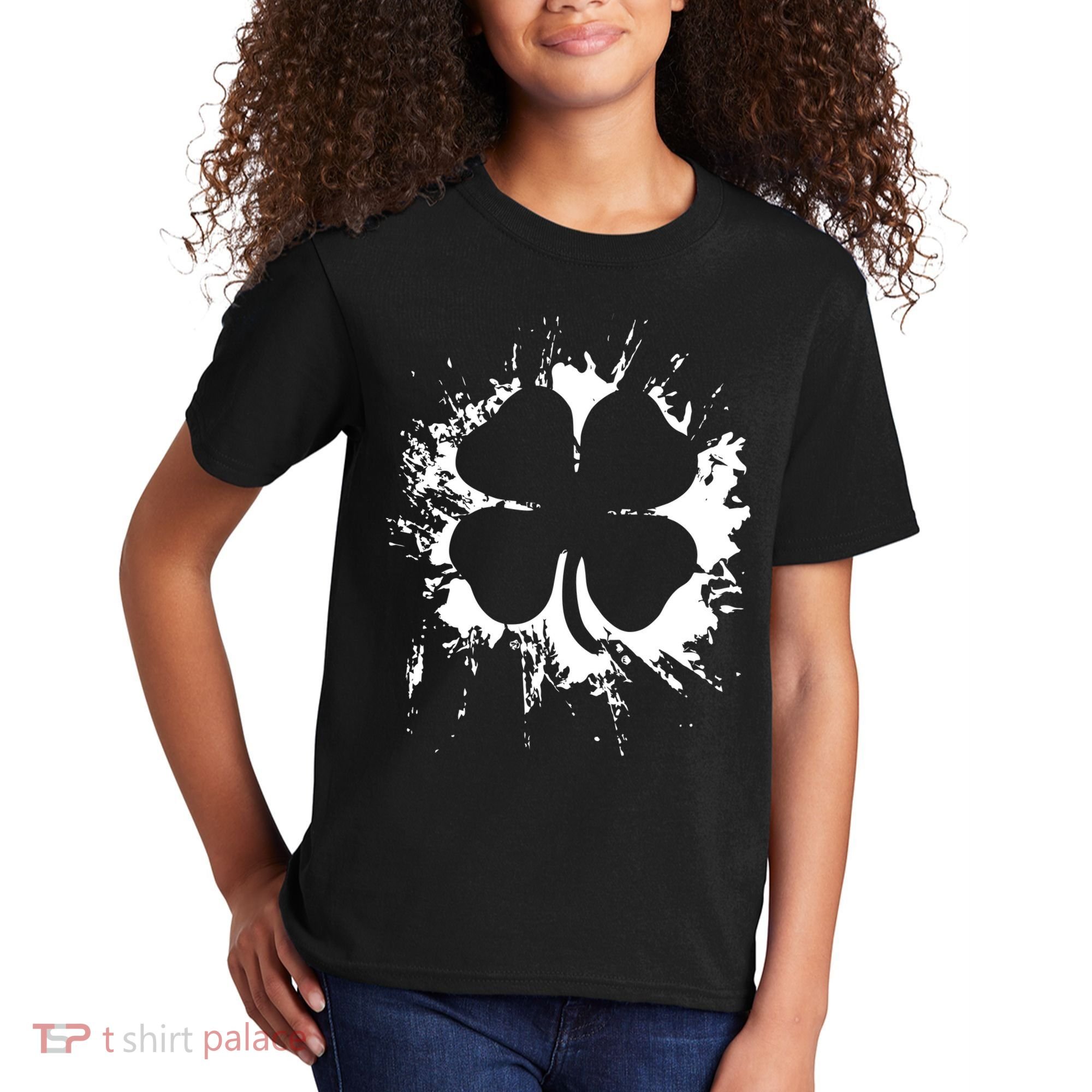 Cloverleaf Trace Splatter St. Patrick's Day Kids T-Shirt