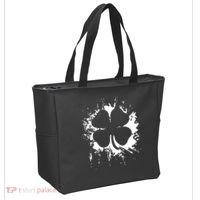 Cloverleaf Trace Splatter St. Patrick's Day Tote Bag thumb 2