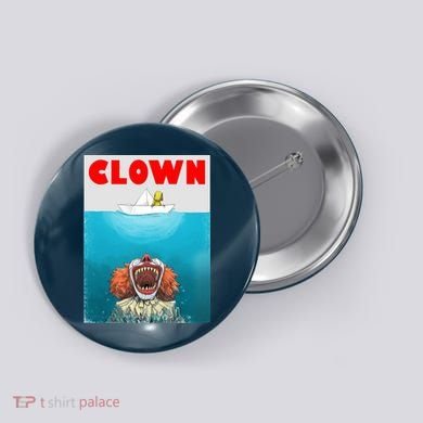 Clown Come Down Here Movie Parody Button