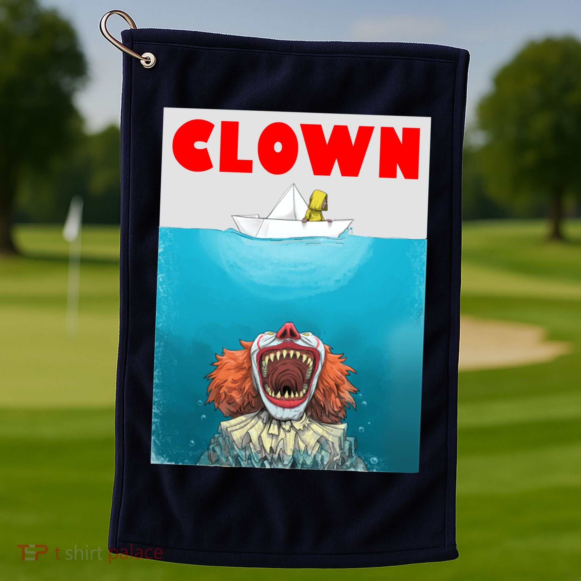 Clown Come Down Here Movie Parody Golf Towel