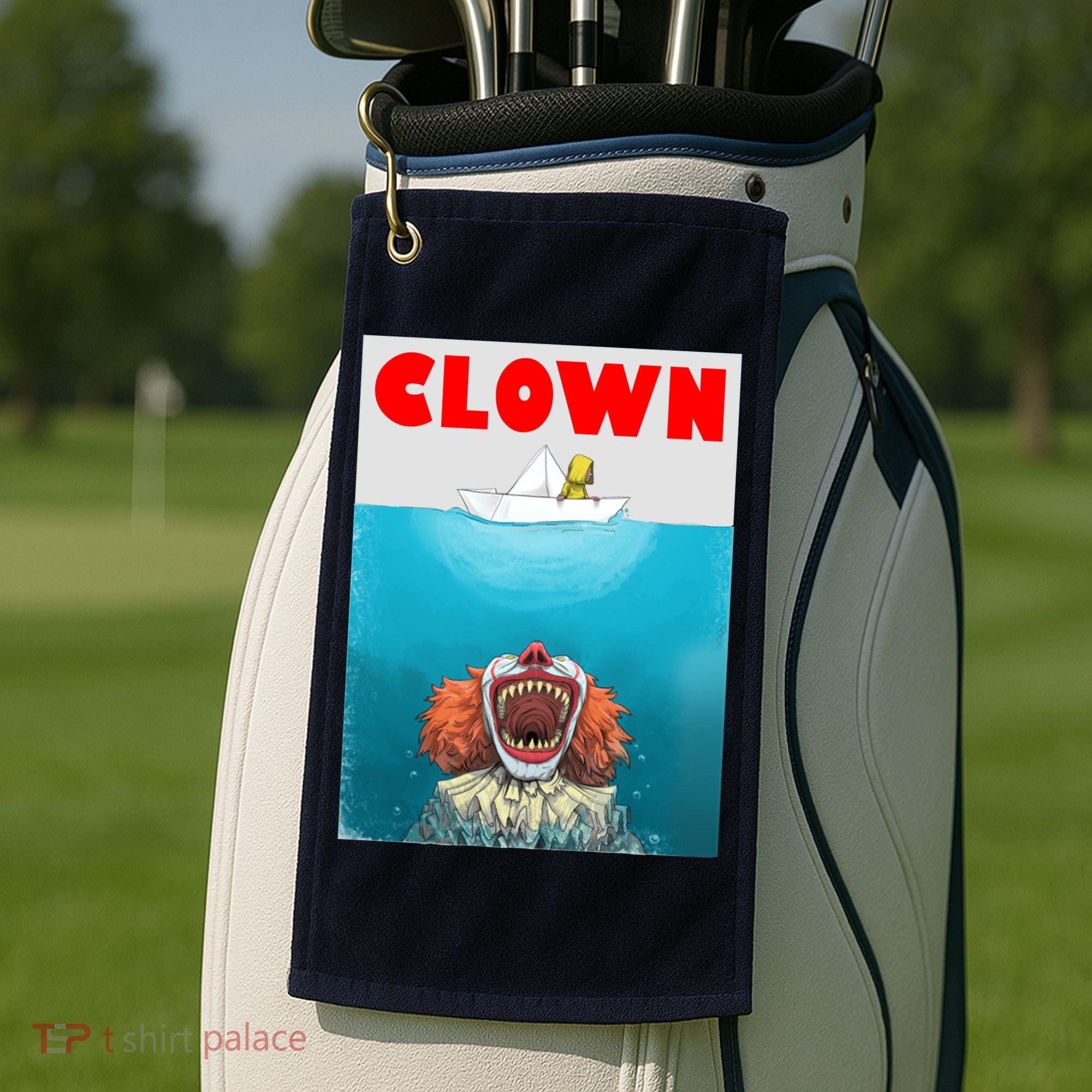 Clown Come Down Here Movie Parody Golf Towel