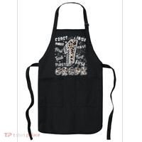 Cute Leopard Print First Grade Typography Word Art Apron thumb 0
