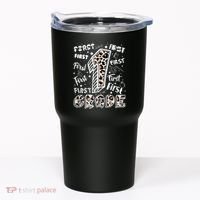 Cute Leopard Print First Grade Typography Word Art Tumbler thumb 0