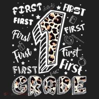 Cute Leopard Print First Grade Typography Word Art Golf Towel thumb 3