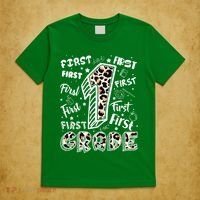 Cute Leopard Print First Grade Typography Word Art T-Shirt thumb 5