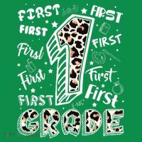 Cute Leopard Print First Grade Typography Word Art Button thumb 1