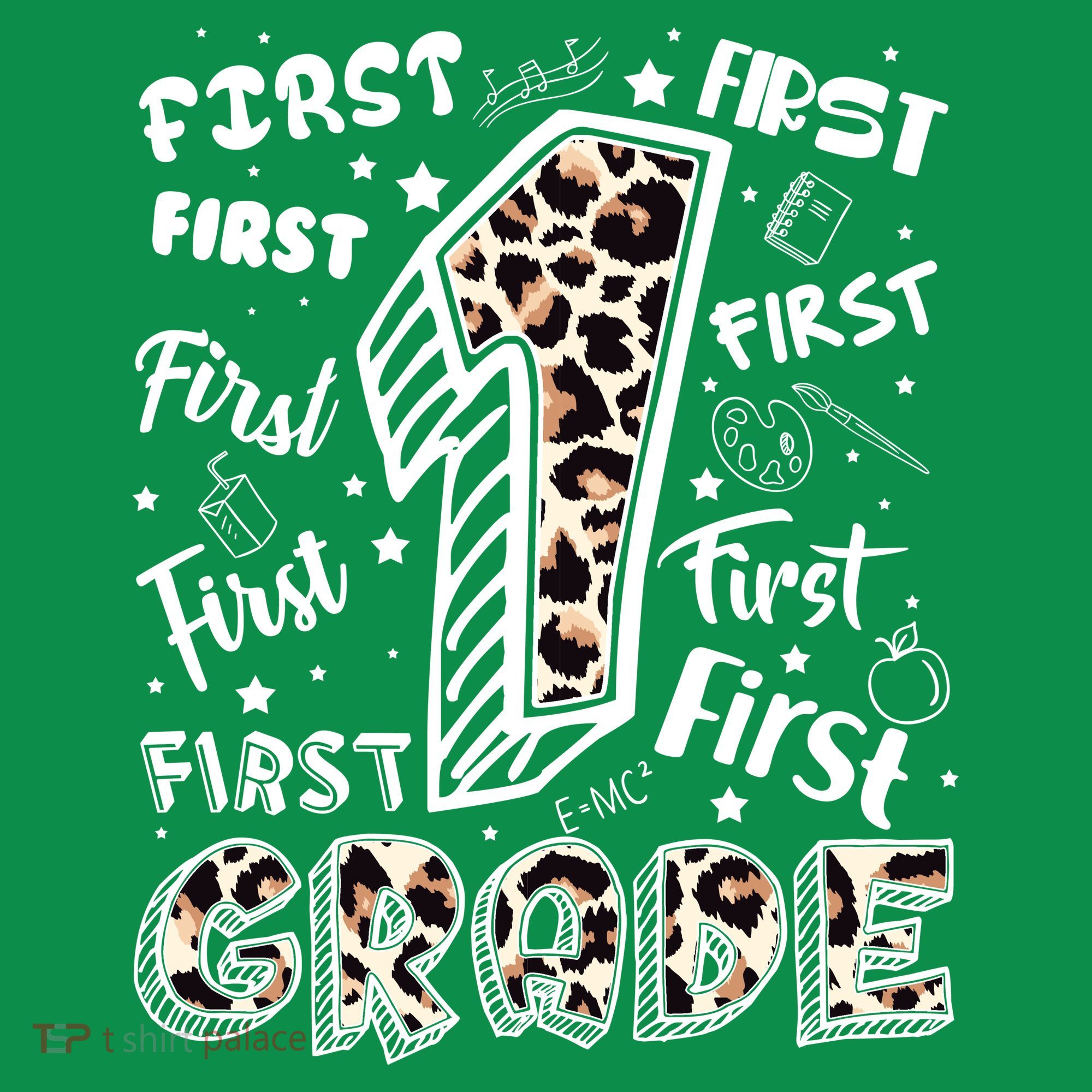 Cute Leopard Print First Grade Typography Word Art Toddler Hoodie