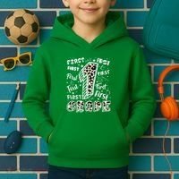 Cute Leopard Print First Grade Typography Word Art Kids Hoodie thumb 2