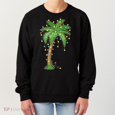 Christmas Lights Palm Tree Beach Funny Tropical Xmas Gift Women's Sweatshirt