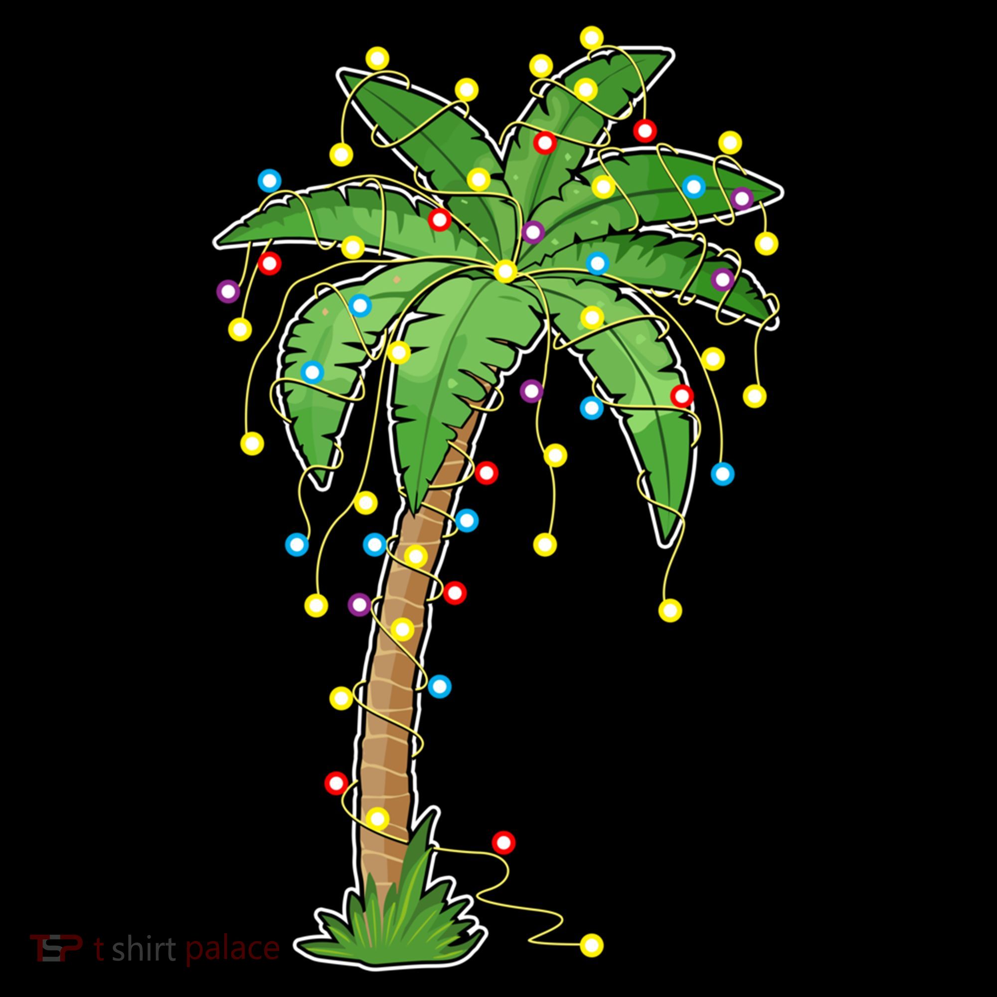 Christmas Lights Palm Tree Beach Funny Tropical Xmas Gift Coffee Mug