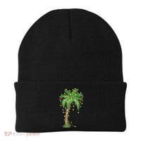 Christmas Lights Palm Tree Beach Funny Tropical Xmas Gift Beanie thumb 0