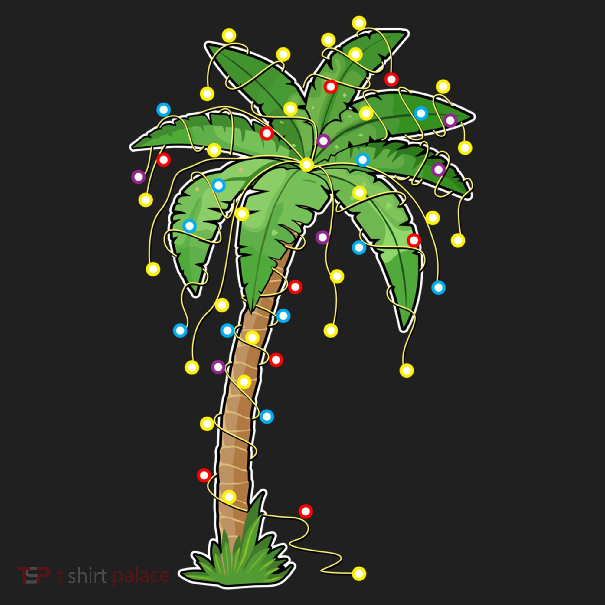 Christmas Lights Palm Tree Beach Funny Tropical Xmas Gift Beanie