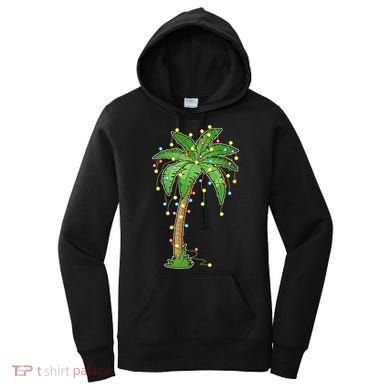 Christmas Lights Palm Tree Beach Funny Tropical Xmas Gift Women's Hoodie