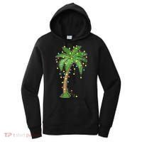 Christmas Lights Palm Tree Beach Funny Tropical Xmas Gift Women's Hoodie thumb 0