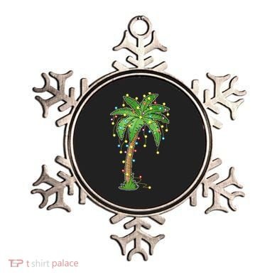Christmas Lights Palm Tree Beach Funny Tropical Xmas Gift Ornament