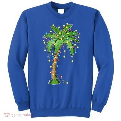 Christmas Lights Palm Tree Beach Funny Tropical Xmas Gift Sweatshirt