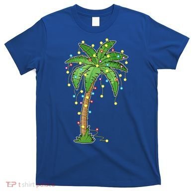 Christmas Lights Palm Tree Beach Funny Tropical Xmas Gift T-Shirt