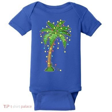 Christmas Lights Palm Tree Beach Funny Tropical Xmas Gift Baby Bodysuit