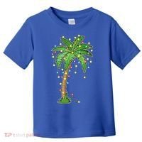 Christmas Lights Palm Tree Beach Funny Tropical Xmas Gift Toddler T-Shirt thumb 0