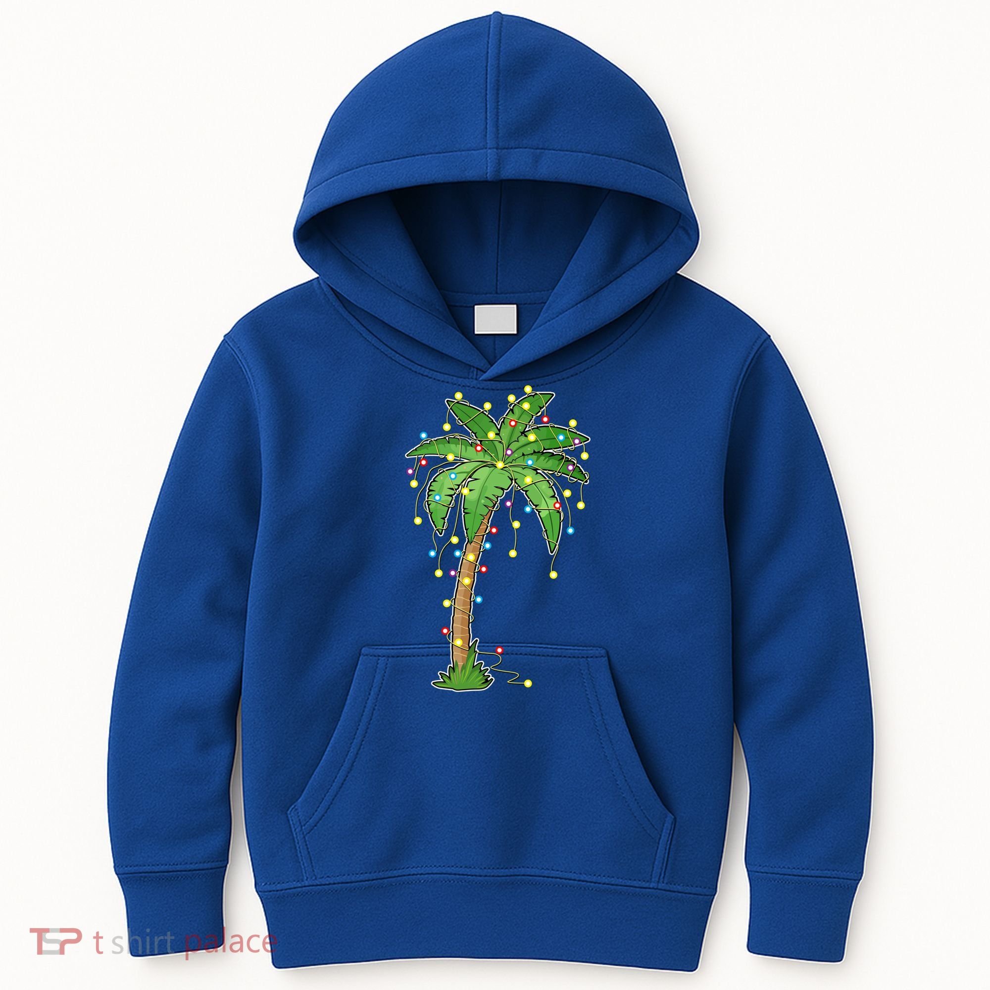 Christmas Lights Palm Tree Beach Funny Tropical Xmas Gift Kids Hoodie