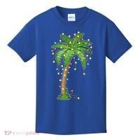 Christmas Lights Palm Tree Beach Funny Tropical Xmas Gift Kids T-Shirt thumb 0