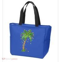 Christmas Lights Palm Tree Beach Funny Tropical Xmas Gift Tote Bag thumb 3