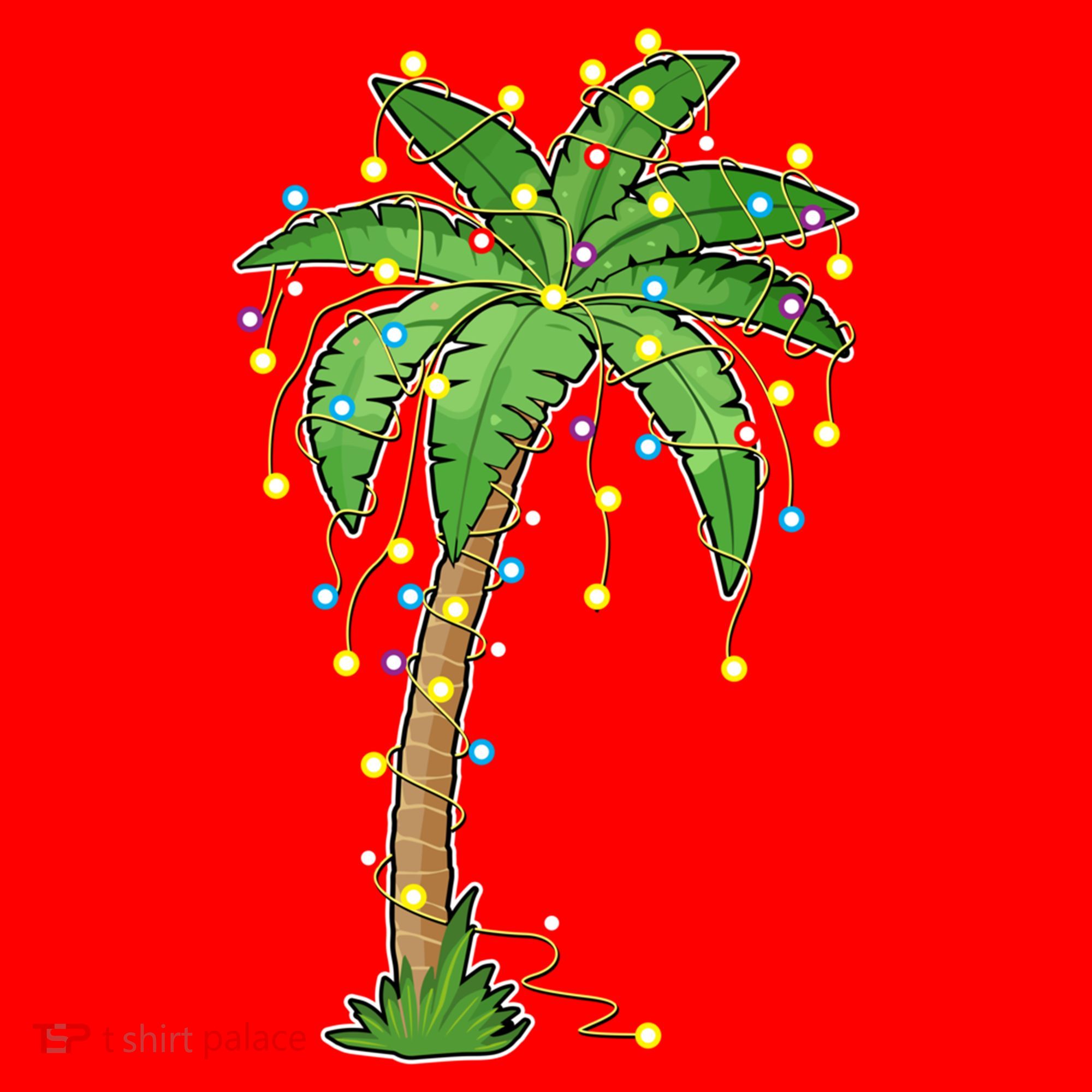 Christmas Lights Palm Tree Beach Funny Tropical Xmas Gift Santa Hat