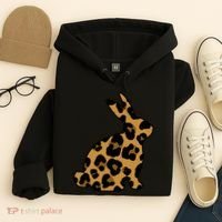 Cute Leopard Pattern Easter Bunny Rabbit Hoodie thumb 4