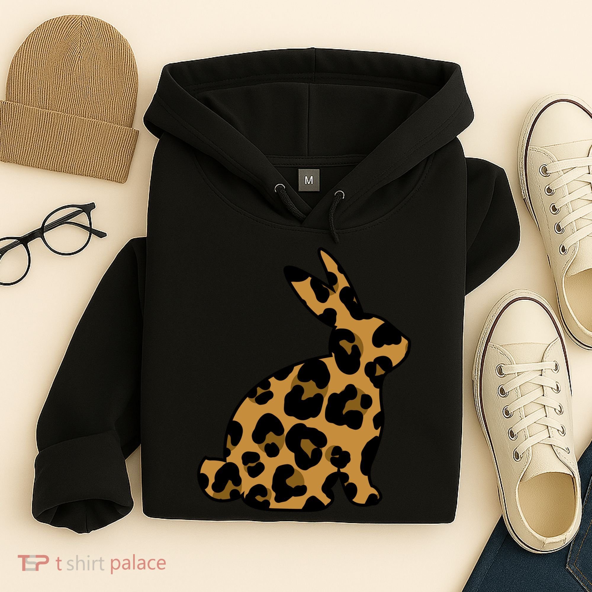 Cute Leopard Pattern Easter Bunny Rabbit Hoodie