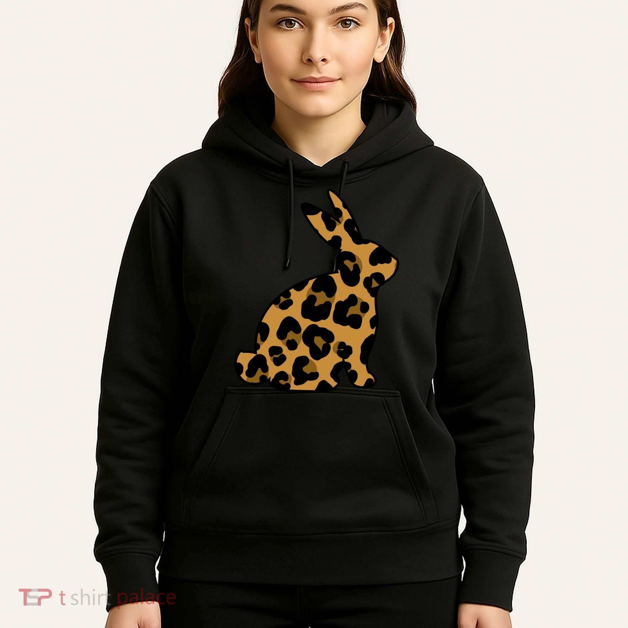 Cute Leopard Pattern Easter Bunny Rabbit Hoodie