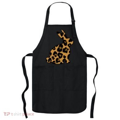 Cute Leopard Pattern Easter Bunny Rabbit Apron