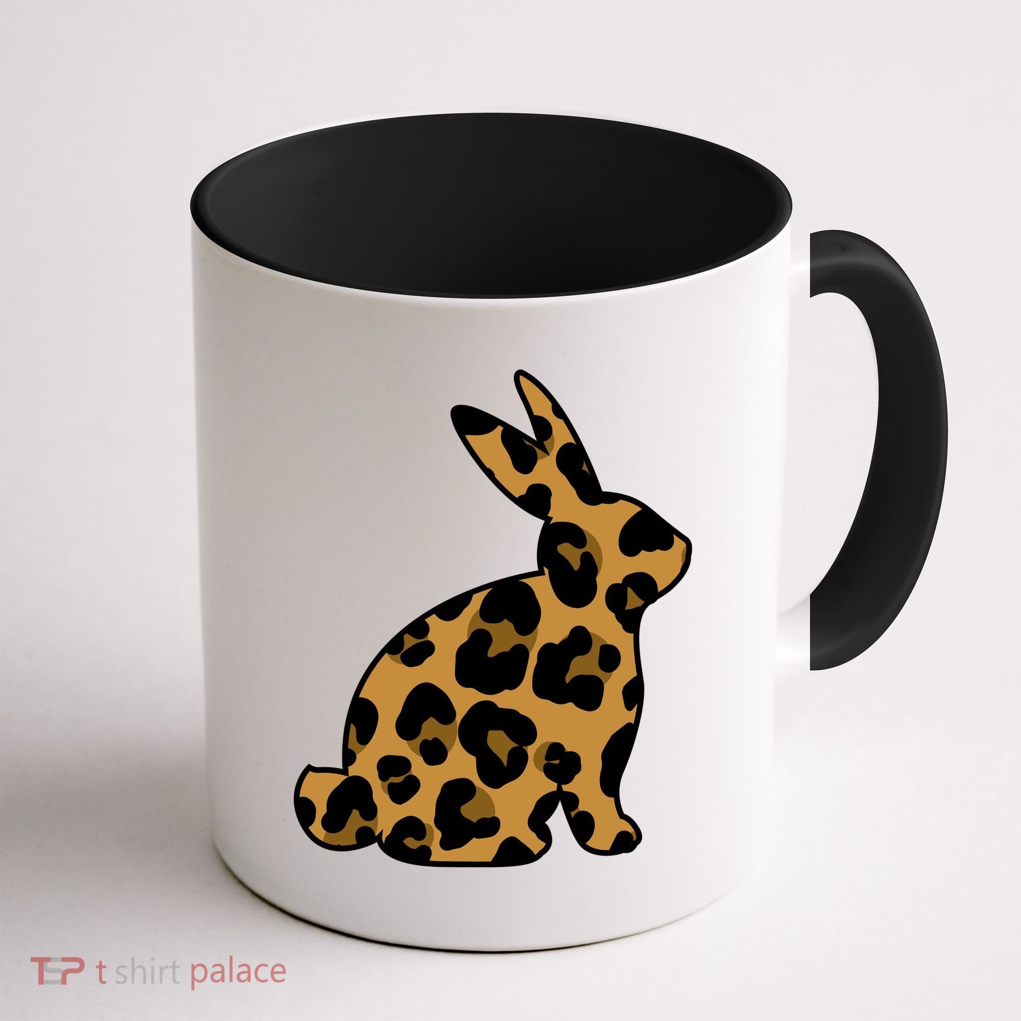 Cute Leopard Pattern Easter Bunny Rabbit Coffee Mug