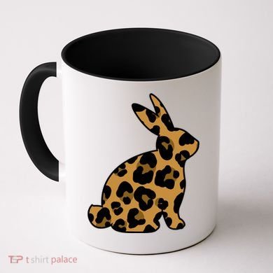 Cute Leopard Pattern Easter Bunny Rabbit Coffee Mug