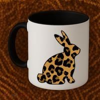 Cute Leopard Pattern Easter Bunny Rabbit Coffee Mug thumb 2