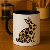 Cute Leopard Pattern Easter Bunny Rabbit Coffee Mug thumb 4