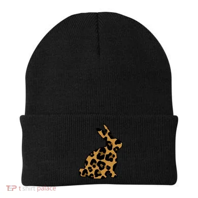 Cute Leopard Pattern Easter Bunny Rabbit Beanie