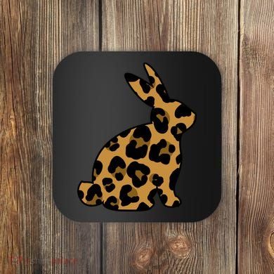 Cute Leopard Pattern Easter Bunny Rabbit Coaster