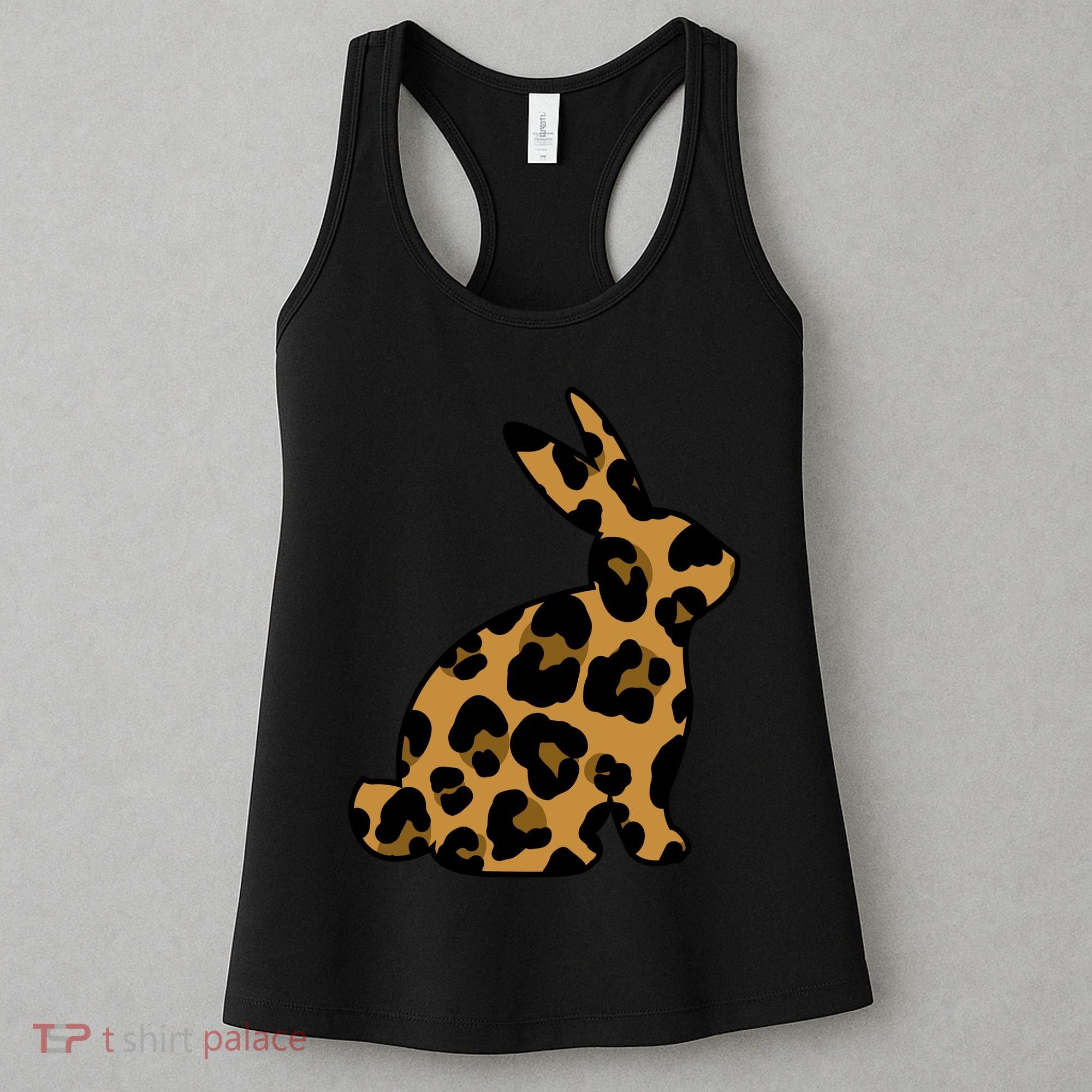 Cute Leopard Pattern Easter Bunny Rabbit Women's Tank Top