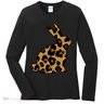 Cute Leopard Pattern Easter Bunny Rabbit Women's Long Sleeve Shirt