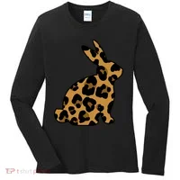 Cute Leopard Pattern Easter Bunny Rabbit Women's Long Sleeve Shirt thumb 0