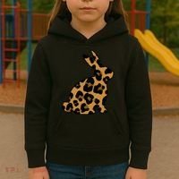 Cute Leopard Pattern Easter Bunny Rabbit Kids Hoodie thumb 3