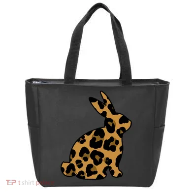 Cute Leopard Pattern Easter Bunny Rabbit Tote Bag