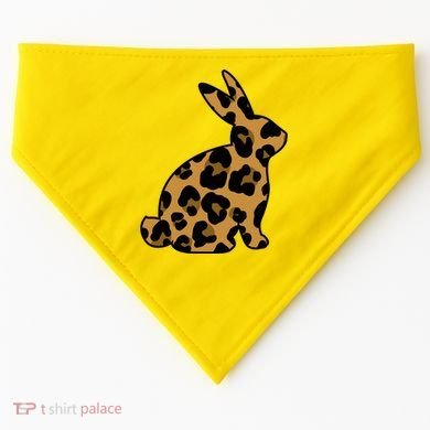 Cute Leopard Pattern Easter Bunny Rabbit USA-Made Doggie Bandana