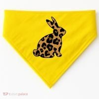 Cute Leopard Pattern Easter Bunny Rabbit USA-Made Doggie Bandana thumb 0